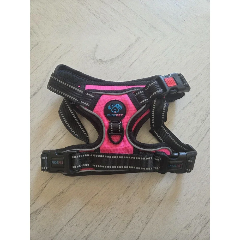 Phoepet No Pull Dog Harness Medium Reflective Vest Front Clip Handle Pink